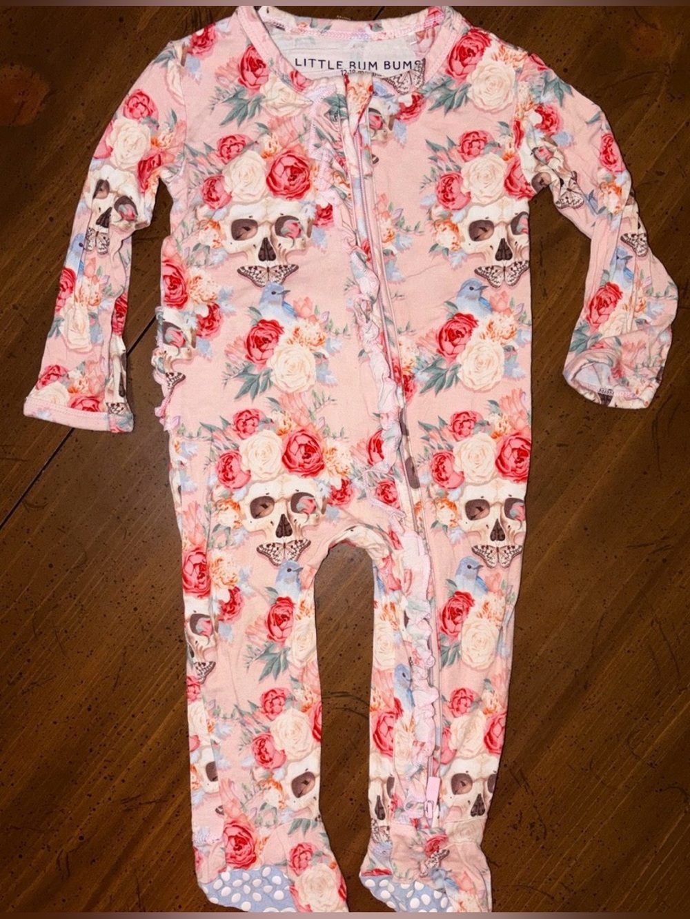Bums and Roses Sleeper/Romper Sz 12-18M